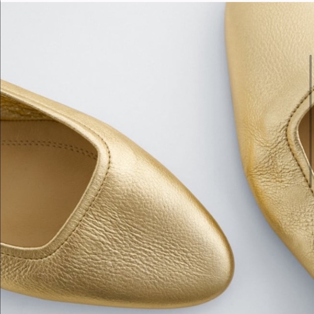 Zara metallic flat leather shoes